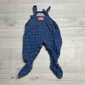 Vintage OshKosh B'Gosh Floral Baby‎ Overalls With Footies 3/6 months
